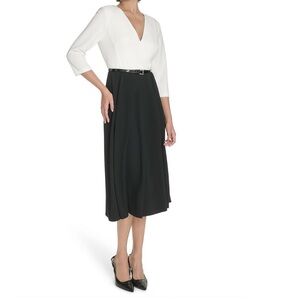 NWT Tommy Hilfiger Women's 3/4-Sleeve V-Neck Midi Dress